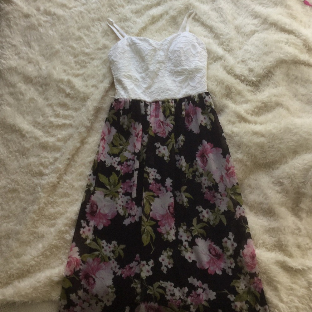 Floral Lace Lily Rose Long Strap Maxi Dress